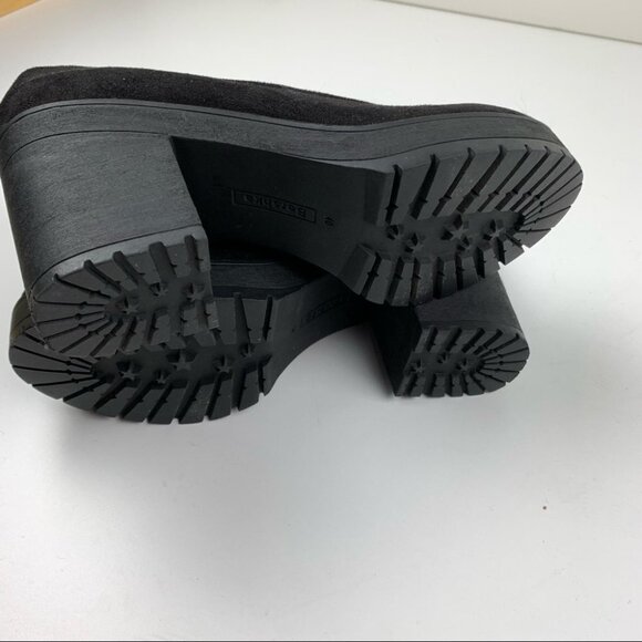 Bershka Faux Suede Black Slip-On Boots size 40 - Picture 8 of 9